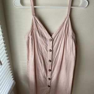 Pale pink linen dress